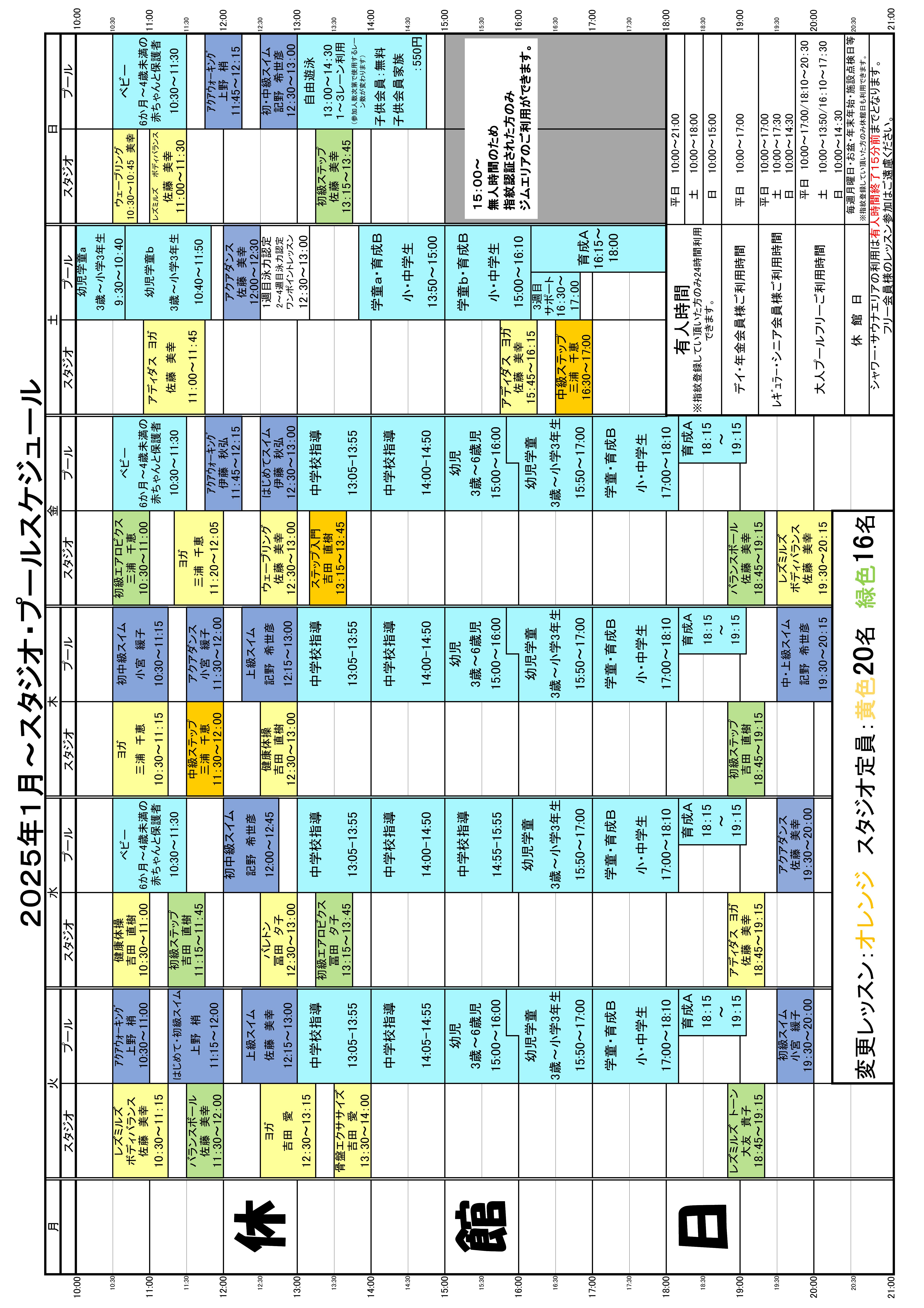 2025年1月～タイムスケジュール